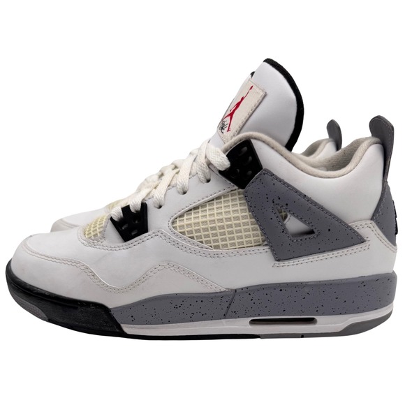 Air Jordan 4 Shoes Sneakers Retro GS Boys Size 6.5Y White Cement Grey 408452-103 - Picture 5 of 14